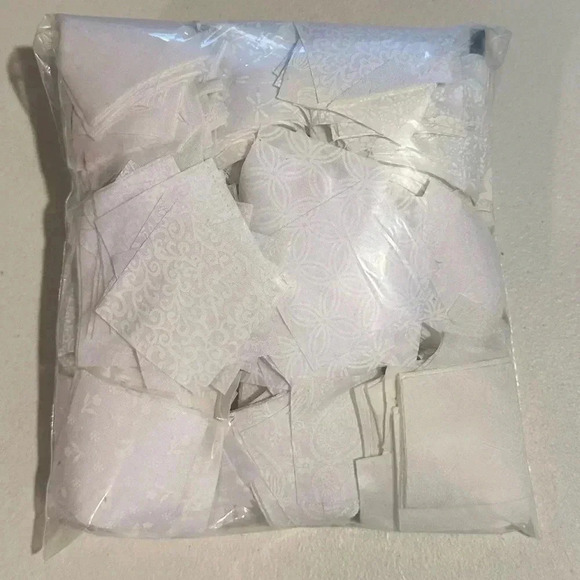 1 pounds of white on white  quilting fabric in pre-cut 2 inch squares - Picture 1 of 2